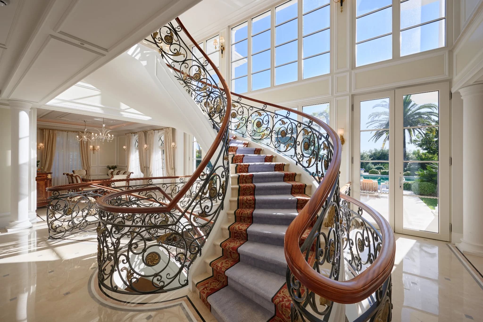 Sculptural Staircase at Villa Palace de Lys